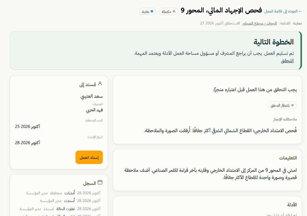 صورة من تطبيق مثمر لمتابعة المحاصيل: كل واحد يعرف وش المطلوب منه